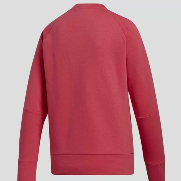 Adidas 3-Stripes Crew Sweatshirt Power Pink Large - Picture 2 of 12